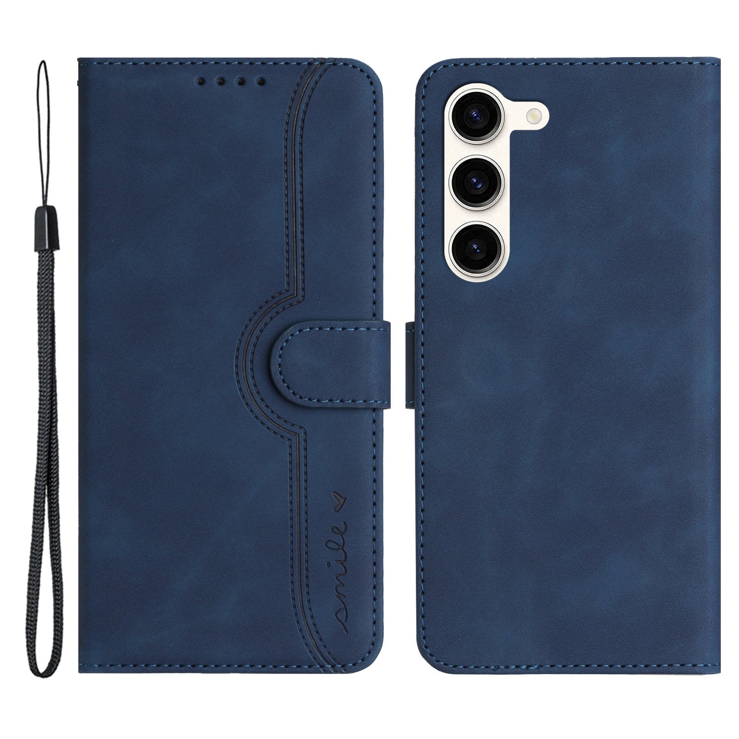 YX003 For Samsung Galaxy S23 Cell Phone Case Anti-Scratch PU Leather Wallet Stand Imprinted Smile Pattern Cover YX003 For Samsung Galaxy S23 Cell Phone Case Anti-Scratch PU Leather Wallet Stand Imprinted Smile Pattern Cover